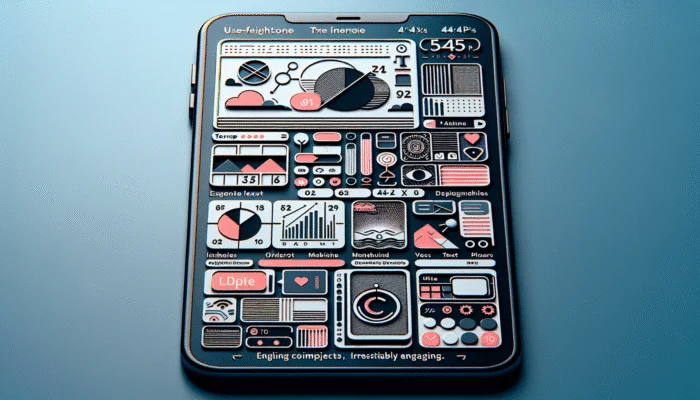 Smartphone screen showcasing large, easy-to-tap 44x44 pixel buttons, improving usability.