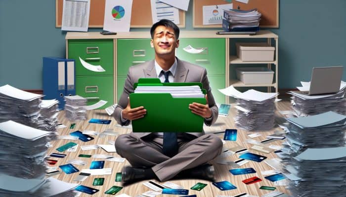 New Debt Consolidation Lenders to Know: Person consolidating debts into a single folder, symbolising relief and lower interest rates.