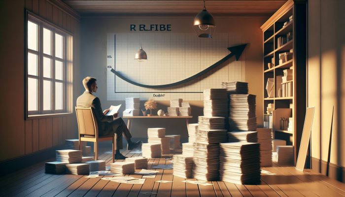 Government Help for Debt Consolidation Explained | DCL Relieved UK individual in a cozy home office, surrounded by organized documents and a downward-trending debt graph, symbolising financial stability.