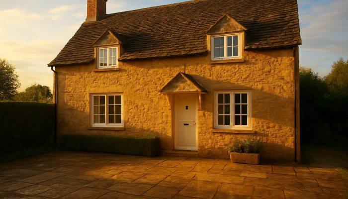 Brilliant Nether Compton cottage illuminated by sunlight with gleaming windows and fresh linens after a comprehensive cleaning.